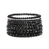 Jewelry Acrylic Geometric Beaded Crystal Elastic Bracelet Set For Women