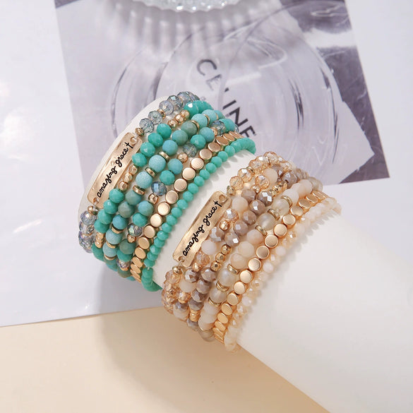 Jewelry Acrylic Geometric Handmade Beaded Bracelet For Women And Unisex