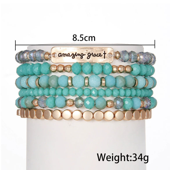Jewelry Acrylic Geometric Handmade Beaded Bracelet For Women And Unisex