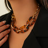 Jewelry Acrylic Geometric Leopard Print Metal Chain Electroplating