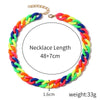 Jewelry Acrylic Hiphop Style Geometric Flat Necklace For Women