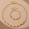 Jewelry Agate String Shell Bead Necklace Stainless Steel Chain Titanium Steel Pendant Plated With Real Gold Kitty Animation Protagonist Design