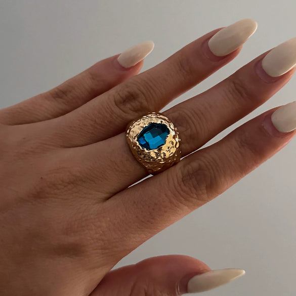 Jewelry Alloy Acrylic Drill Geometric Electroplated Ring For Women And Unisex