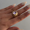 Jewelry Alloy Acrylic Drill Geometric Electroplated Ring For Women And Unisex