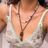 Jewelry Alloy Acrylic Wax Thread Handmade Star Pattern Women's Vintage Beaded Necklace