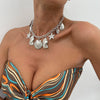 Jewelry Alloy Aluminum Clavicle Chain Starfish Scallop Pendant Geometric Vacation Style Electroplating
