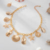 Jewelry Alloy Aluminum Clavicle Chain Starfish Scallop Pendant Geometric Vacation Style Electroplating