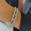 Jewelry Alloy And Rhinestone Geometric Cuban Chain Necklace For Women Punk Style