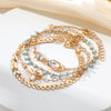 Jewelry Alloy Anklet With Rhinestone Butterfly Tassel And Geometric Pattern