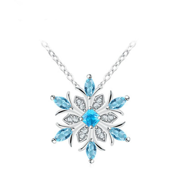 Jewelry Alloy Aqua Blue Snowflake Geometric Light Luxury Style