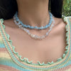 Jewelry Alloy Artificial Crystal Dragonfly Zodiac Geometric Irregular Gravel Multi Layer Necklace For Women Electroplated