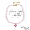Jewelry Alloy Artificial Crystal Geometric Heart Handmade Pendant Clavicle Chain For Women