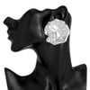 Jewelry Alloy Asymmetrical Geometric Oval Bow Pleated Cut Out Electroplated Earrings For Women