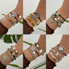 Jewelry Alloy Beaded Bracelet With Mushroom Butterfly Pendant Animal Zodiac Star Geometric Electroplating For Women