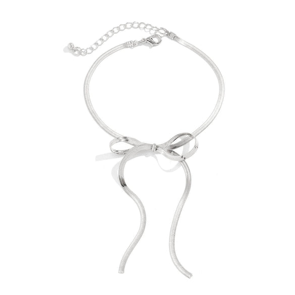 Jewelry Alloy Bow Long Anklet Simple Cold Style Women's