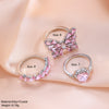 Jewelry Alloy Butterfly Love Ring With Pink Diamond Encrusted Electroplating For Women With Heart Shape Pattern