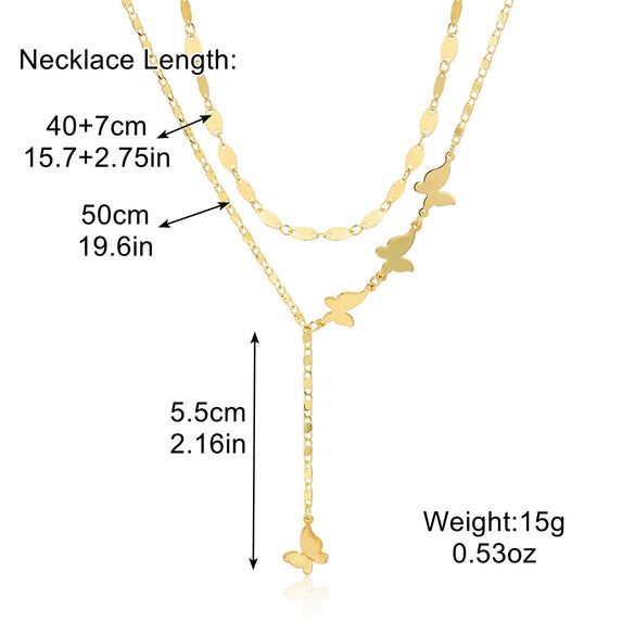 Jewelry Alloy Butterfly Necklace With Electroplating Treatment Featuring Animal Patterns