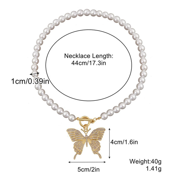 Jewelry Alloy Butterfly Necklace With Electroplating Treatment Featuring Animal Patterns