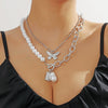 Jewelry Alloy Butterfly Necklace With Electroplating Treatment Featuring Animal Patterns