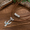 Jewelry Alloy Cactus Geometric Punk Style Electroplating Necklace
