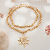 Jewelry Alloy Ccb Ushaped Hammer Pattern Spiral Sun Pendant Clavicle Chain Electroplated Unisex