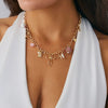 Jewelry Alloy Colorful Ceramic Bead Necklace Sweet Heart Bow Pendant Bracelet With Star Pattern Electroplated