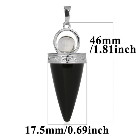 Jewelry Alloy Cone Natural Amethyst Pendant Necklace Minimalist Style