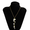 Jewelry Alloy Copper Chain Imitation Pearl Flowers Electroplated Necklace Earrings Set