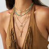 Jewelry Alloy Copper Iron Crystal Punk Geometric Electroplated Clavicle Chain