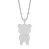 Jewelry Alloy Copper Love Bear Pendant Necklace With Diamond Microinlay Electroplating Water Wave Chain Animals Zodiac Style