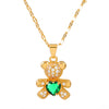 Jewelry Alloy Copper Love Bear Pendant Necklace With Diamond Microinlay Electroplating Water Wave Chain Animals Zodiac Style