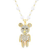 Jewelry Alloy Copper Love Bear Pendant Necklace With Diamond Microinlay Electroplating Water Wave Chain Animals Zodiac Style