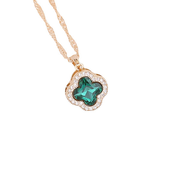 Jewelry Alloy Copper Multicolor Zircon Flower Women's Fashion Water Wave Chain Electroplating Clavicle Necklace