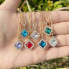 Jewelry Alloy Copper Multicolor Zircon Flower Women's Fashion Water Wave Chain Electroplating Clavicle Necklace