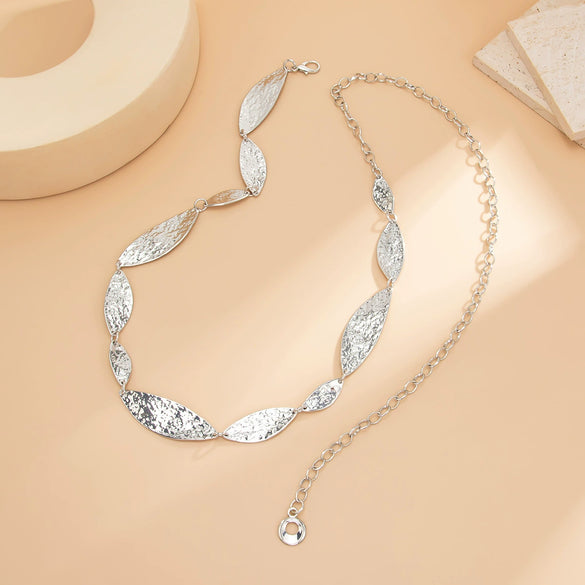 Jewelry Alloy Corrugated Geometric Leaf Body Chain Pop Style Lobster Clasp For Female