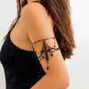 Jewelry Alloy Cross Crystal Multi Layer Open Arm Bracelet And Leg Chain Electroplated