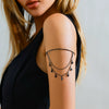 Jewelry Alloy Cross Crystal Multi Layer Open Arm Bracelet And Leg Chain Electroplated