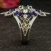 Jewelry Alloy Crystal Ring Luxury Palace Style Geometric Electroplating Design