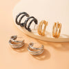 Jewelry Alloy Cshaped Semicircle Geometric Electroplated Earrings
