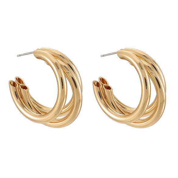 Jewelry Alloy Cshaped Semicircle Geometric Electroplated Earrings