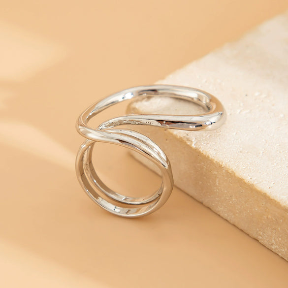 Jewelry Alloy Curved Smooth Spring Irregular Ins Style Electroplated Bracelet