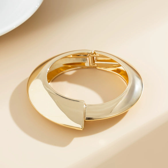 Jewelry Alloy Curved Smooth Spring Irregular Ins Style Electroplated Bracelet