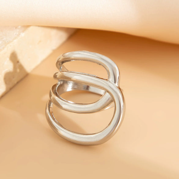 Jewelry Alloy Curved Smooth Spring Irregular Ins Style Electroplated Bracelet