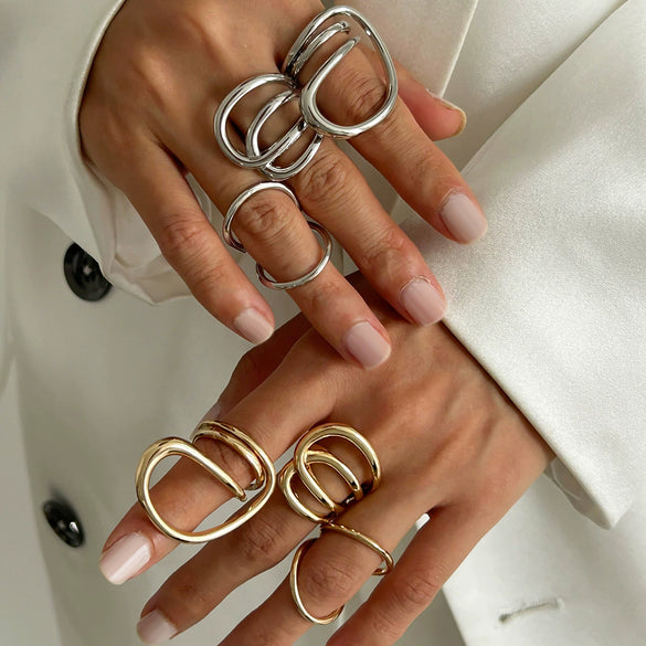Jewelry Alloy Curved Smooth Spring Irregular Ins Style Electroplated Bracelet