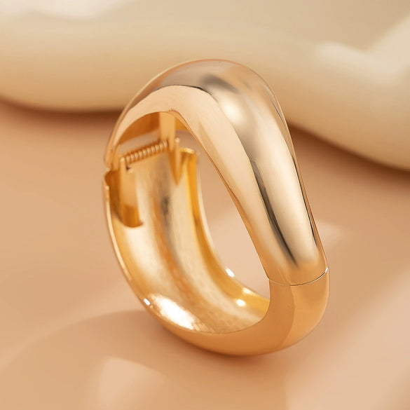 Jewelry Alloy Curved Smooth Spring Irregular Ins Style Electroplated Bracelet