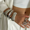 Jewelry Alloy Curved Smooth Spring Irregular Ins Style Electroplated Bracelet