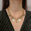 Jewelry Alloy Devil's Eye Pendant Multilayer Necklace With Geometric Wave Pattern And Electroplating Treatment For Women