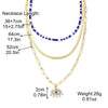 Jewelry Alloy Devil's Eye Pendant Multilayer Necklace With Geometric Wave Pattern And Electroplating Treatment For Women