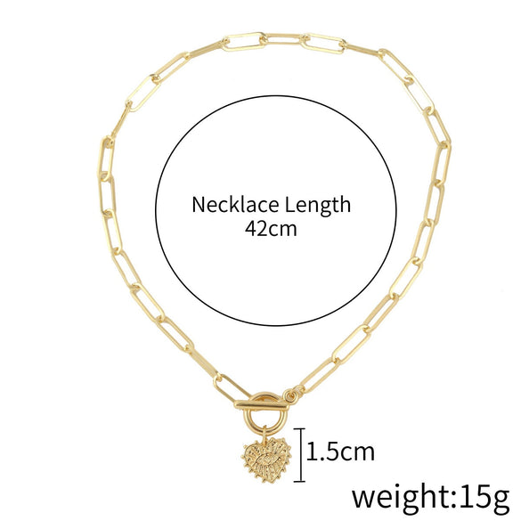 Jewelry Alloy Devil's Eye Pendant Multilayer Necklace With Geometric Wave Pattern And Electroplating Treatment For Women