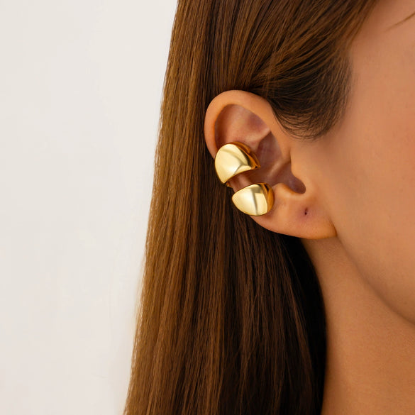 Jewelry Alloy Ear Clip Niche Geometric Electroplated
